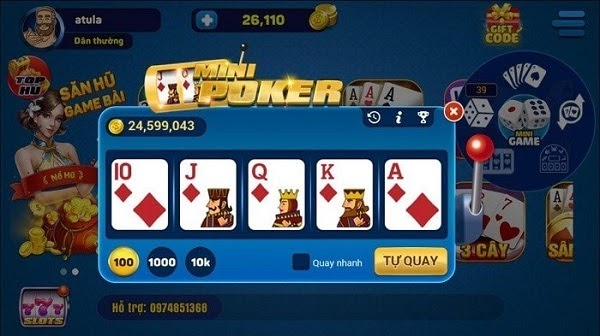 Các bước nhập cuộc vào sân chơi Mini poker của Nhatvip